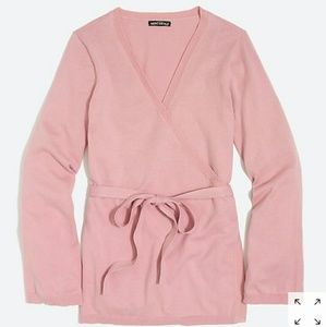 🔥NWT J Crew Flare-sleeve Wrap Sweater-Pale Rose🔥